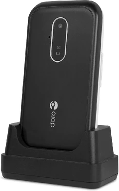 Doro 6620 zwart voorkant rechterzijkant cradle gesloten