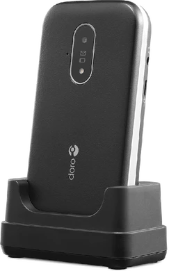 Doro 6820 zwart voorkant rechterzijkant gesloten dock