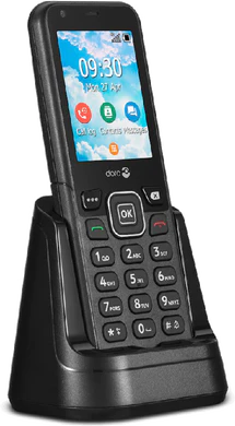 Doro 7001H grå front vänster sida dock