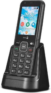 Doro 7001H grå front höger sida dock