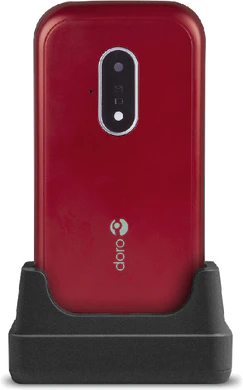 Doro 7030 punainen etupuolella cradle