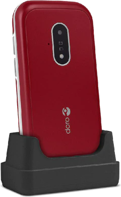 Doro 7031 rød front venstre side lukket dock