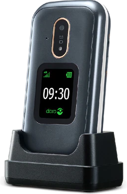 Doro 7080 black front right side closed cradle