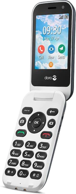 Doro 7081 svart vit front höger sida Öppnad