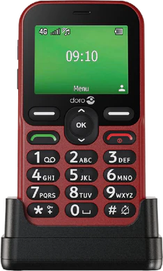 Doro Leva E10 rouge couverture in dock