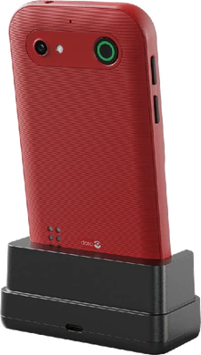 Doro Leva E10 rouge retour côté gauche in dock