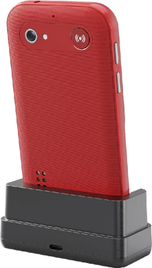 Doro Leva L10 rot Rückseite linke Seite dock