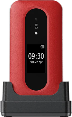 Doro Leva L30 rood voorkant gesloten dock