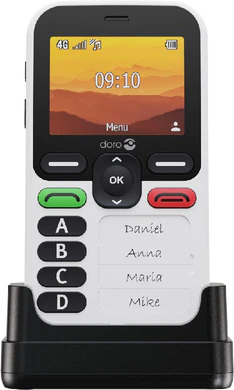 Doro Leva X10 schwarz weiß Vorderseite dock