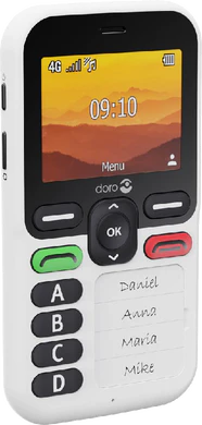 Doro Leva X10 schwarz weiß Vorderseite linke Seite