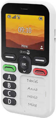 Doro Leva X10 schwarz weiß Vorderseite rechte Seite