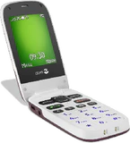 Doro PhoneEasy 621 burgundy blanco abierto lado izquierdo