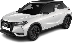 DS 3 crossback e tense vit front höger sida