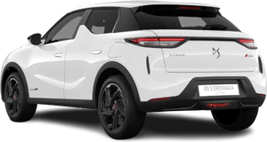 DS 3 crossback e tense vit tillbaka höger sida