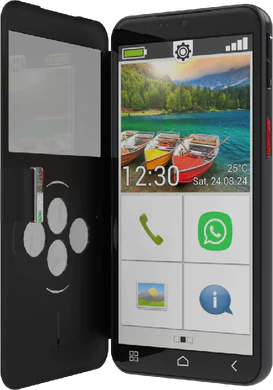 emporia Smart 6 lite black front right side half opened