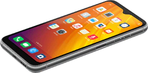 Fairphone 4 eos grijs voorkant rechterzijkant onderkant