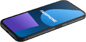 Fairphone 5 zwart voorkant rechterzijkant onderkant