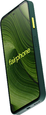 Fairphone 6 grün Vorderseite rechte Seite Unterseite schräg