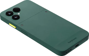 Fairphone 6 grün Rückseite rechte Seite Unterseite schräg 2