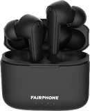 Fairphone true wireless earbuds sort sag front Åbnet