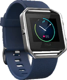 Fitbit Blaze bleu couverture côté gauche aslant