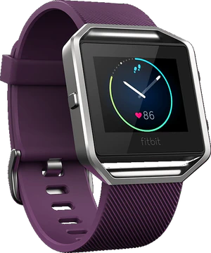Fitbit Blaze violet couverture côté gauche aslant