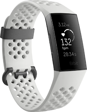 Fitbit Charge 3 voorkant linkerzijkant wit