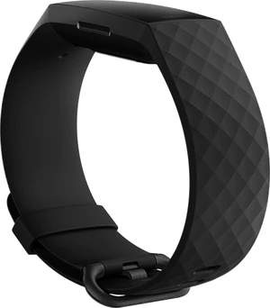 Fitbit Charge 4 zwart linkerzijkant onderkant schuin