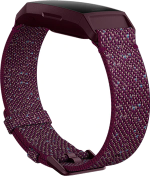 Fitbit Charge 4 Special Edition púrpura lado izquierdo button aslant