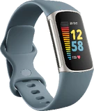 Fitbit Charge 5 bleu couverture côté gauche fermé