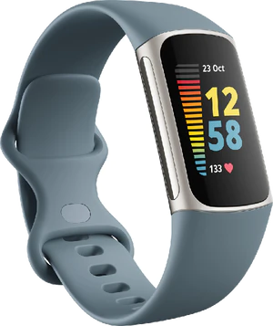 Fitbit Charge 5 bleu couverture côté gauche fermé