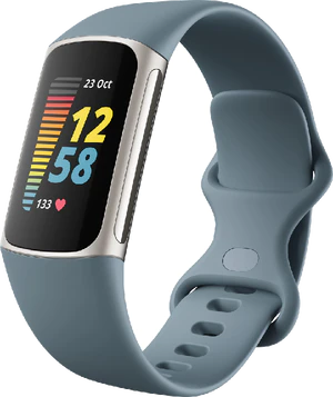 Fitbit Charge 5 bleu couverture à droite fermé