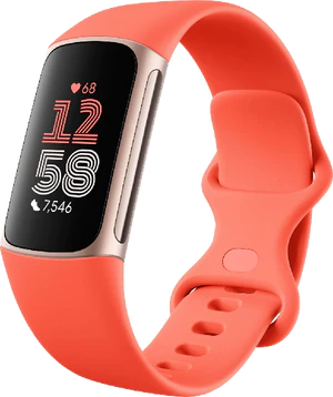 Fitbit Charge 6 orange front right side