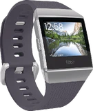 Fitbit Ionic grijs voorkant linkerzijkant