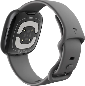 Fitbit Sense 2 zwart achterkant rechterzijkant