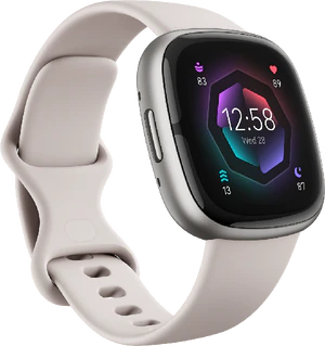 Fitbit Sense 2 wit voorkant linkerzijkant