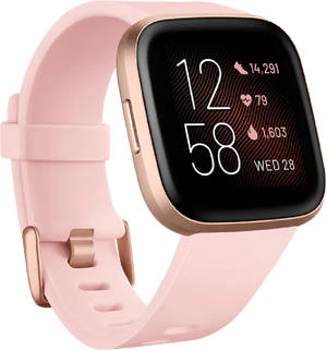 Fitbit Versa 2 voorkant linkerzijkant schuin pink