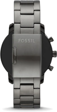 Fossil Q Explorist HR smoke stainless steel back closed