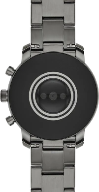 Fossil Q Explorist HR smoke stainless steel back opened