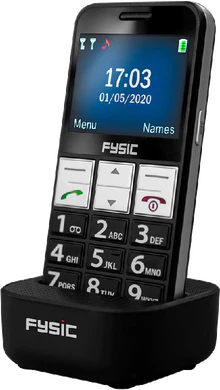 Fysic FM 7810 zwart voorkant rechterzijkant cradle