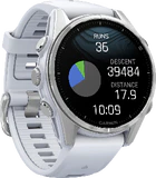 Garmin fenix 8 43mm zilver voorkant linkerzijkant