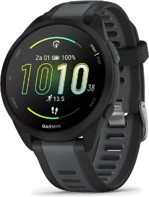 Garmin Forerunner 165 Music black front right side