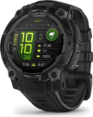 Garmin Instinct 3 45mm svart foran høyre side