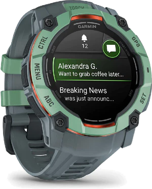 Garmin Instinct 3 50mm grønn foran venstre side