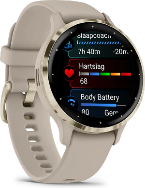Garmin Venu 3S goud voorkant linkerzijkant