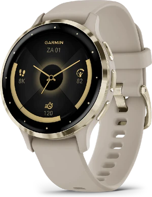 Garmin Venu 3S goud voorkant rechterzijkant