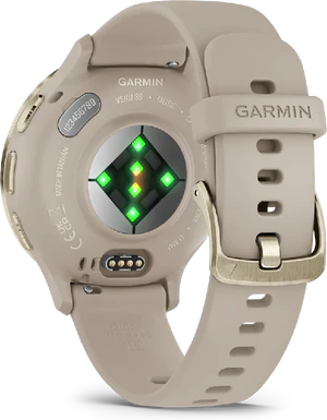 Garmin Venu 3S goud achterkant rechterzijkant