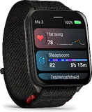 Garmin Venu X1 zwart voorkant linkerzijkant