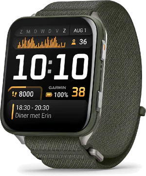 Garmin Venu X1 groen voorkant rechterzijkant