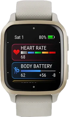 Garmin Venu s Sq 2 Music edition aluminium grå guld front